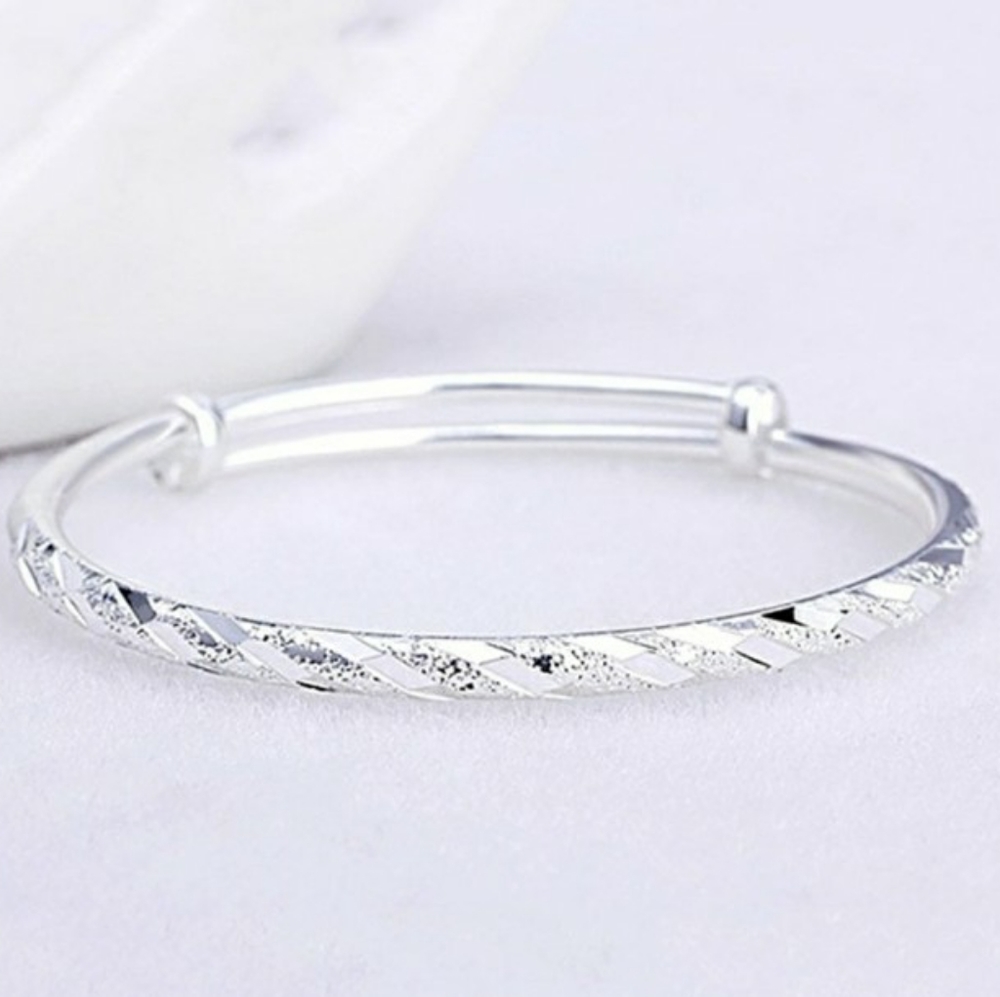 NEW S925 Handmade Diamond Cut Adjustable Bracelet - Picture 3 of 13